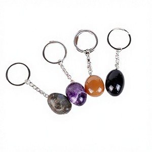 Porte-clés en <span class=keywords><strong>jade</strong></span> naturel ovale poli, <span class=keywords><strong>pierre</strong></span> précieuse, souvenir nautique, pierres <span class=keywords><strong>de</strong></span> guérison, résistant à l'eau - Product Image 4