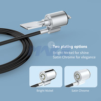 Câble de sécurité antivol en acier inoxydable MK808 pour ordinateur portable avec clé tubulaire compatible avec toutes les fentes Kensington 1,8 m Transparent Noir