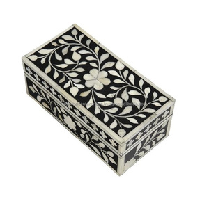 Boîte à bijoux en incrustation de nacre de qualité à l'exportation pour les boîtes de rangement de colis de bijoux du fournisseur indien - Product Image 1
