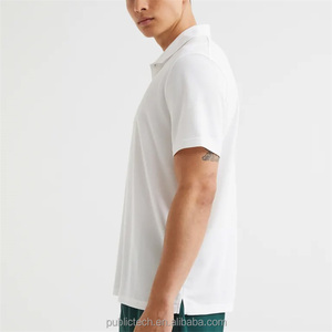 Wholesale 100 Cotton Custom logo Blank Plain <b>Heavyweight</b> <b>White</b> Polo <b>t</b> <b>Shirt</b> for Men - Product Image 4