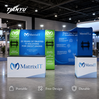 Affichage promotionnel en tissu de marque TIANYU, œuvre d'art murale personnalisée, cadre en aluminium, couleurs riches, transfert thermique pour événements marketing