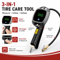 Manomètre numérique ABS pour pneus de moto et de voiture, écran LCD, piles AAA, précision 0,2 PSI/0,03 BAR, gonflage rapide, garantie 12 mois
