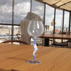 Bán buôn tùy chỉnh dễ thương đính cườm cao thủy tinh borosilicate biển động vật Cá heo loạt rượu vang đỏ cốc - Product Image 5