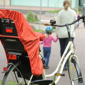 Housse de siège de vélo pour enfant en nylon imperméable rouge de haute qualité, personnalisée, avec poche pour téléphone portable - Product Image 4