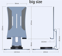 Support de tablette ergonomique pivotant à 360° en aluminium, support de bureau en métal, hauteur réglable, pliable, pour iPad jusqu'à 12,9 pouces