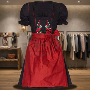 2021 High Quality Cotton Check Bavarian Dirndl German Dirndl Dresses for Girls, Dirndl Costume for Oktoberfest (German <b>Clothing</b>) - Product Image 3