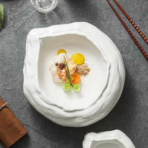 Assiettes Poignées Fruits de Mer Plat <span class=keywords><strong>Escargot</strong></span> à Pied Cuisson Barbecue Céramique <span class=keywords><strong>Assiette</strong></span> Blanche - Product Image 4
