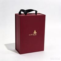 Boîte cadeau magnétique en carton rigide personnalisée avec logo, en gros, avec corde et insert