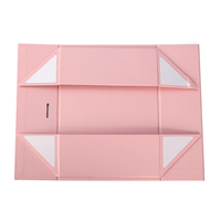Boîtes cadeaux rigides en carton magnétique rose personnalisées avec dorure à chaud, pelliculage mat, gaufrage, design pliable et ruban