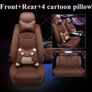 Funda de asiento de coche de cuero impermeable 5D 9D, accesorios de Interior de coche, juego completo de cojines de asiento de lujo universales, 13 Uds. Para coches - Product Image 2