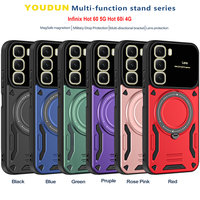 Étui de téléphone Africa Transsion pour Tecno Spark 20 10 Pro 20C 10C Pop 8 7Pro, coque magnétique en TPU+PC avec béquille métallique réglable