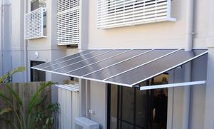 Phía Trước Cửa Tán Hiên Mưa Bảo Vệ Mái Hiên Nạc Để Mái Nơi Trú Ẩn Bóng Râm, Kính Không Khung Tán Với Thép Không Gỉ Phần Cứng - Product Image 5