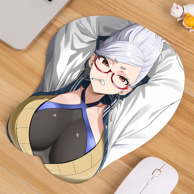 Custom Color Cartoon Color Sublimation Pads Sexy Girl Breast Mouse Pad Anime Big Breast with Wrist Rest Stock
