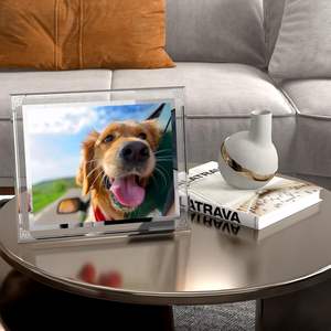 Silver Picture <b>Frame</b> Crystal Glass Photo <b>Frames</b> <b>4x6</b> 5x7 6x8 Inch A4 Transparent Glass Photo <b>Frame</b> for Party Use - Product Image 5