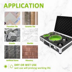 Jeu de forets diamantés JDK - <span class=keywords><strong>Kit</strong></span> de scies cloches pour <span class=keywords><strong>carrelage</strong></span> 6/8/10/25/35/50/75/127MM pour <span class=keywords><strong>carrelage</strong></span> en porcelaine, céramique, granit, marbre (10-11 pièces) - Product Image 2