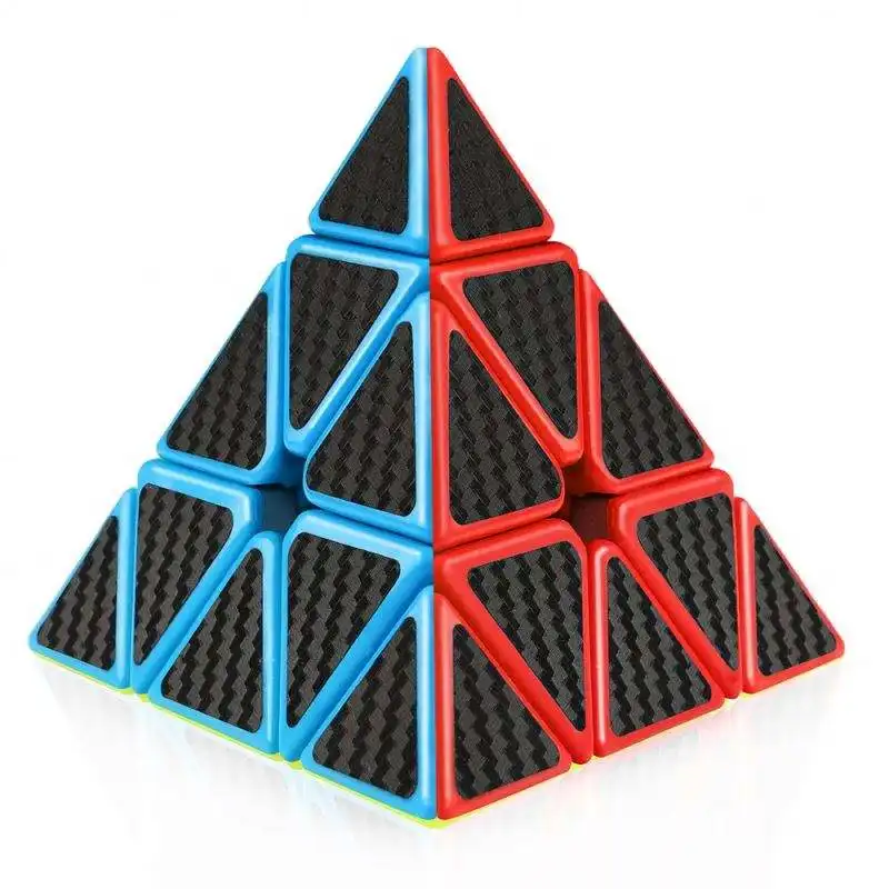 Carbon Fiber Sticker Pyramid Magic Speed Cube for Kids Intelligence Development Educational training Toys Magic Cube Toy
