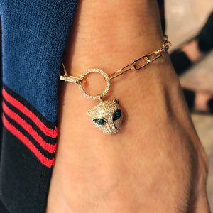 New Arrived Gold Plated Jaguar Leopard <strong>Charm</strong> Bracelet <strong>Bangle</strong> with Cz Tennis Chain Bracelet for Women Men Adjustable Jewelry - Product Image 5