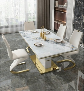 <span class=keywords><strong>Table</strong></span> <span class=keywords><strong>de</strong></span> salle à manger moderne 8 places <span class=keywords><strong>avec</strong></span> base contemporaine, design moderne du milieu du siècle pour la maison et le restaurant Ensemble <span class=keywords><strong>de</strong></span> meubles <span class=keywords><strong>de</strong></span> restaurant - Product Image 6