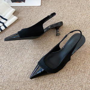 Nouvelles sandales confortables à talons bas pour femmes, style français élégant, bout pointu, collection Printemps-Été 2026 - Product Image 1