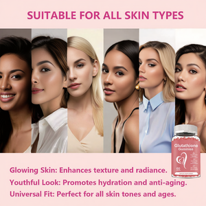 Complément de glutathion pour femmes adultes, cheveux, peau, ongles, muscles, articulations, vieillissement sain, bonbons gélifiés à la fraise, collagène marin - Product Image 5
