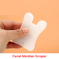 Planche Gua Sha blanche pour massage par grattage, grattoir pour méridiens faciaux, bord poli et lisse, adapté au massage par grattage sur le visage