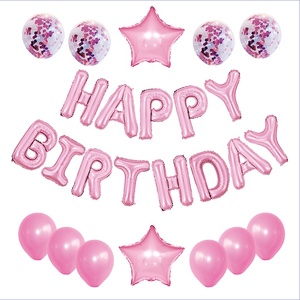 RTS 16 pollici Macaron <span class=keywords><strong>rosa</strong></span> viola Happy Birthday Color 20 colori flat elio lettera palloncino Set festa di nozze decorazione da parete - Product Image 6