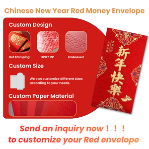 Phong bì mừng Tết Nguyên đán 2026 in vàng ép nổi logo tùy chỉnh, phong bì đỏ may mắn 2026 AngBao in logo riêng của bạn - Product Image 6