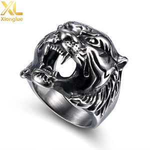 Hot Sale European American Accessories <b>Ring</b> <b>Men's</b> Retro Animal Zodiac Tiger Head 316 Stainless Steel <b>Ring</b> Jewelry <b>for</b> <b>Men</b> - Product Image 2