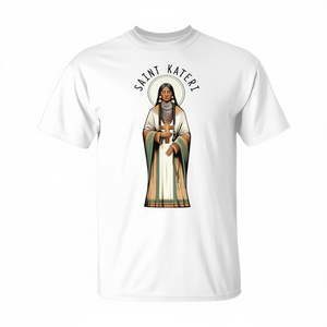 Camiseta católica de Santa Kateri Tekakwitha, diseño promocional de camiseta Lily of the Mohawks Faith - Product Image 2