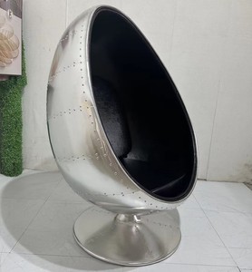 Sedia a Sfera in Pelle Dorata Stile Industriale Retrò, Resistente, per Arredamento Casa, Soggiorno e Ufficio - Product Image 2