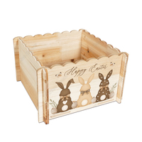 Panier de Pâques en bois personnalisé avec motif de bénédictions religieuses, panier de rangement chrétien, boîte en bois rustique