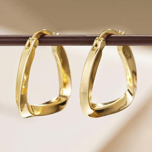 Pendientes de Aro E4505 en Oro Blanco, Joyería Clásica Unisex de Aleación, Chapados en Oro de 18K, Pendientes de Moda para Mujeres y Hombres - Product Image 3