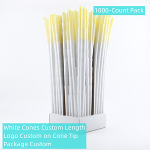 Cônes à rouler classiques blancs, logo personnalisé, tailles sur mesure, cônes pré-roulés fins et minces pour tabac et herbes à fumer - Product Image 1