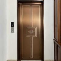 Small Villa Home Elevator Backpack Lift with Glass Shaft Traction Indoor Use 400kg Load Capacity 1-10m Lifting Height PVC Floor