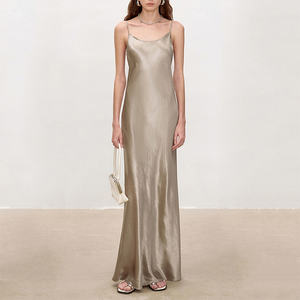 2025 nuovo arrivo Y2k all'ingrosso <span class=keywords><strong>vestiti</strong></span> personalizzati senza maniche Satin tinta unita canotta <span class=keywords><strong>lunghi</strong></span> Maxi abiti <span class=keywords><strong>estivi</strong></span> per le donne - Product Image 1