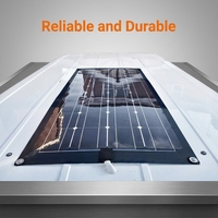 100W 12V Panneaux solaires monocristallins légers ultra flexibles à division noire pour la charge hors réseau pour voiture de camping-car courbe pliable