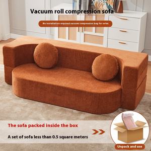 Sofá Seccional de Tela para Apartamentos Pequeños, de Alta Calidad, con Cama Oculta, Relleno de Esponja, Plegable para Interiores - Product Image 5