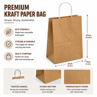 Sac de courses en papier kraft écologique pour épicerie, boulangerie, vente au détail, emballage cadeau, sac en papier brun avec impression personnalisée