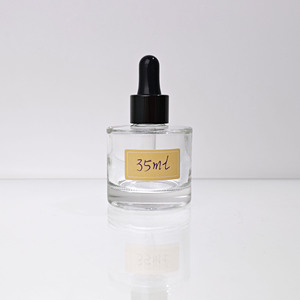 Wholesale Crystal White Empty <strong>35ml</strong>/1.17oz Cosmetic Essence Packaging Container Glass <strong>35ml</strong> Flat Shoulder Serum Dropper <strong>Bottle</strong> - Product Image 2