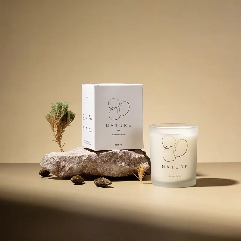 High-end all'ingrosso personalizzare eco-friendly meditazione arredamento per la casa di lusso barattolo di vetro smerigliato cera di soia profumata candela