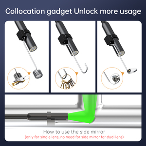 Endoscope vidéo industriel rigide professionnel portable de 4,3 pouces avec module court de 2,7 cm et 8 LED pour inspection de canalisations d'égout - Product Image 5