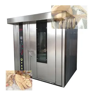 Горячая распродажа газовая электрическая ротационная печь для хлеба с 32 лотками автоматическая печь