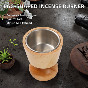 Quemador de Incienso de Cerámica en Forma de Huevo, Elegante Quemador de Aromaterapia con Aroma a Oud - Product Image 2