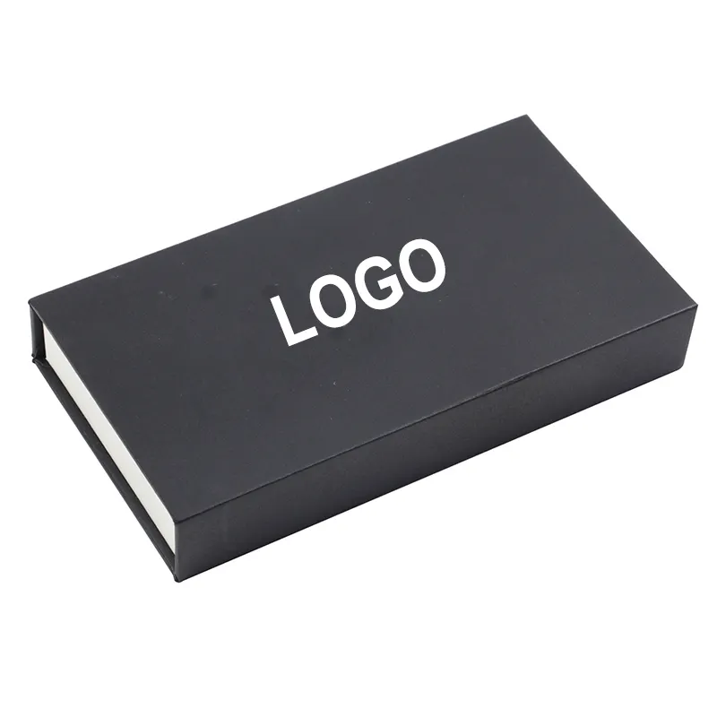Custom Logo Luxury Black Magnetic Closure Rigid Cardboard Pen Packaging Gift Box with Eva Foam Insert