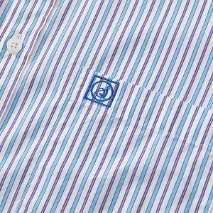 Chemise habillée à rayures pour homme SQ Factory OEM ODM, 100% coton, fil teint, manches longues, boutonnée avec boutons de manchette, automne - Product Image 5