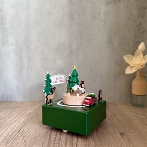 Caja de música de cuerda de madera para niños siempre brillante, camión, árbol de Navidad con canción para regalos de vacaciones, venta al por mayor, cumpleaños, Navidad - Product Image 2