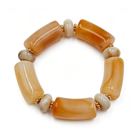 Bracelet multicolore à grosses perles pour femme, en acrylique audacieux, extensible, idéal pour l'été et la plage, bijou tendance et élastique