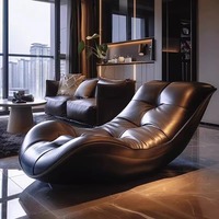 Chaise longue minimaliste de luxe pour balcon, fauteuil inclinable individuel avec fonction massage, en bois massif, pour bureau