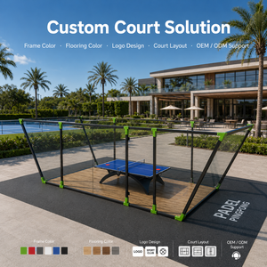 Cancha de Pádel y <span class=keywords><strong>Ping</strong></span> Pong para Exteriores, Mini Cancha Deportiva de Acero y Vidrio para Proyectos de Ocio de Tenis de Mesa - Product Image 4