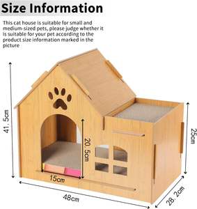 Casa rascadora <span class=keywords><strong>de</strong></span> <span class=keywords><strong>Castillo</strong></span> <span class=keywords><strong>de</strong></span> gato <span class=keywords><strong>de</strong></span> madera <span class=keywords><strong>para</strong></span> interiores <span class=keywords><strong>de</strong></span> dos pisos con características ajustables impermeables <span class=keywords><strong>para</strong></span> mascotas <span class=keywords><strong>de</strong></span> varios <span class=keywords><strong>gatos</strong></span>, almohadilla <span class=keywords><strong>de</strong></span> cartón <span class=keywords><strong>Gatos</strong></span> - Product Image 2